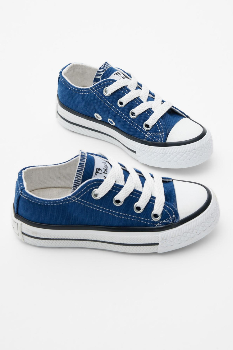 Çocuk Unisex Kot Mavi Rahat Kalıp Bağcıklı Sneaker