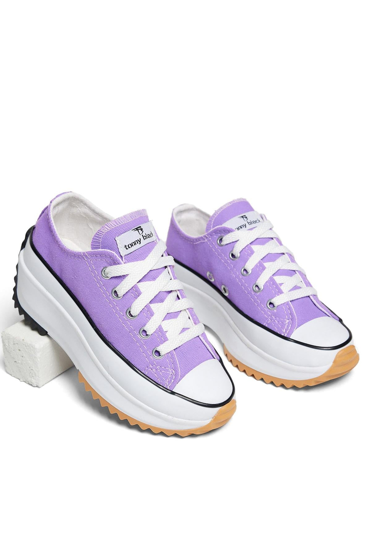 Çocuk Unisex Lila Rahat Kalıp Sneaker
