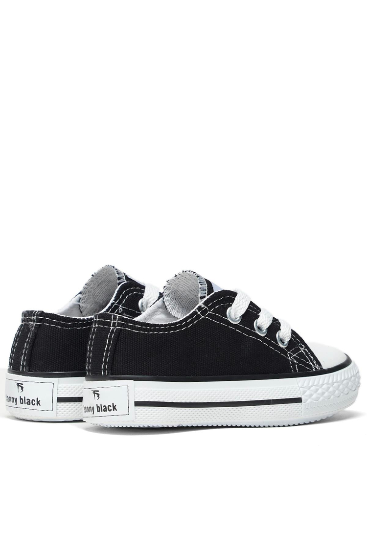Çocuk Unisex Siyah Rahat Kalıp Bağcıklı Sneaker