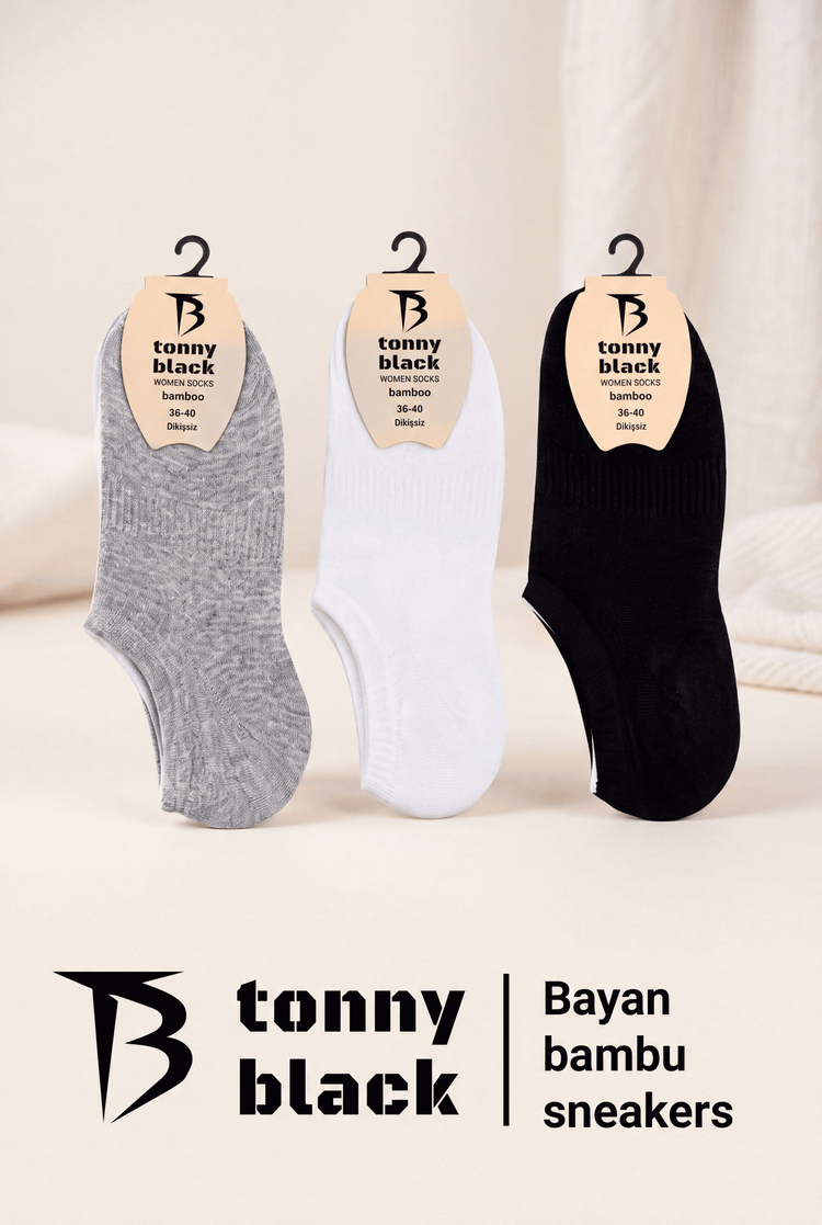 Dikişsiz İz Yapmayan Bambu Patik Çorap Kadın Çok Renkli Çorap TB4010