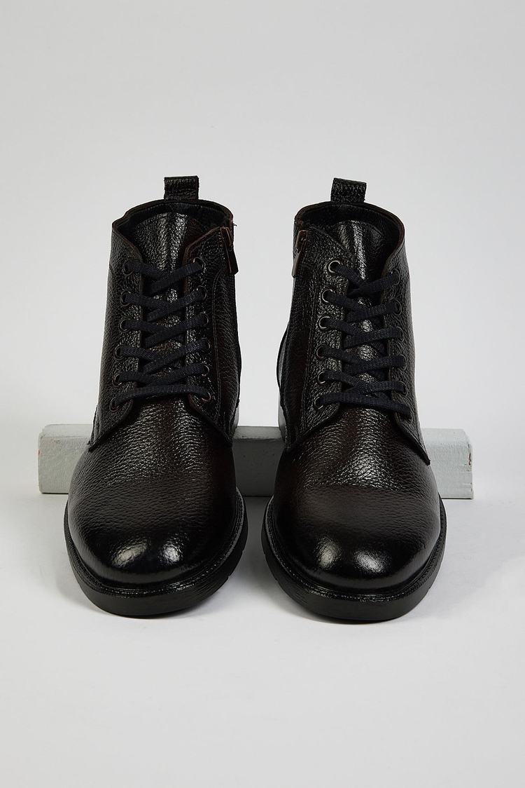 Erkek Kahve Rahat Kalıp Hakiki Deri Erkek Önü Bağcıklı  Bot