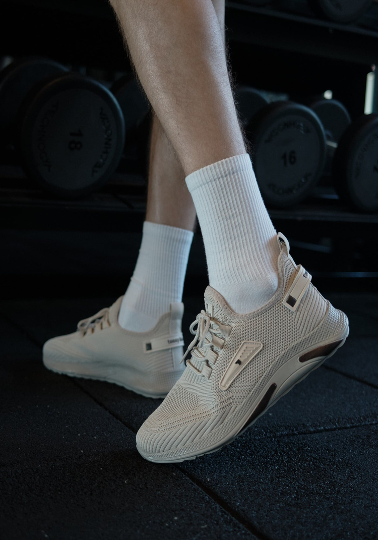 Esnek Konforlu Rahat Kalıp Spor Ayakkabı Unisex Bej Ayakkabı TBTKLC040