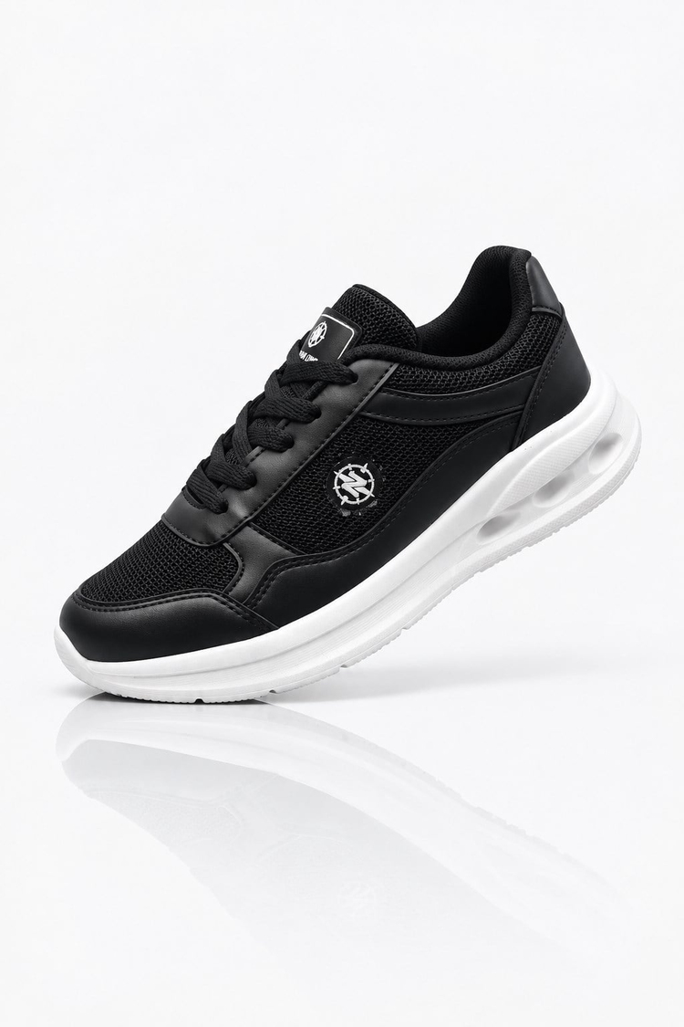 Faylon Taban Rahat Bağcıklı Sneaker Kadın Siyah Beyaz Sneaker TBTYLDZ020