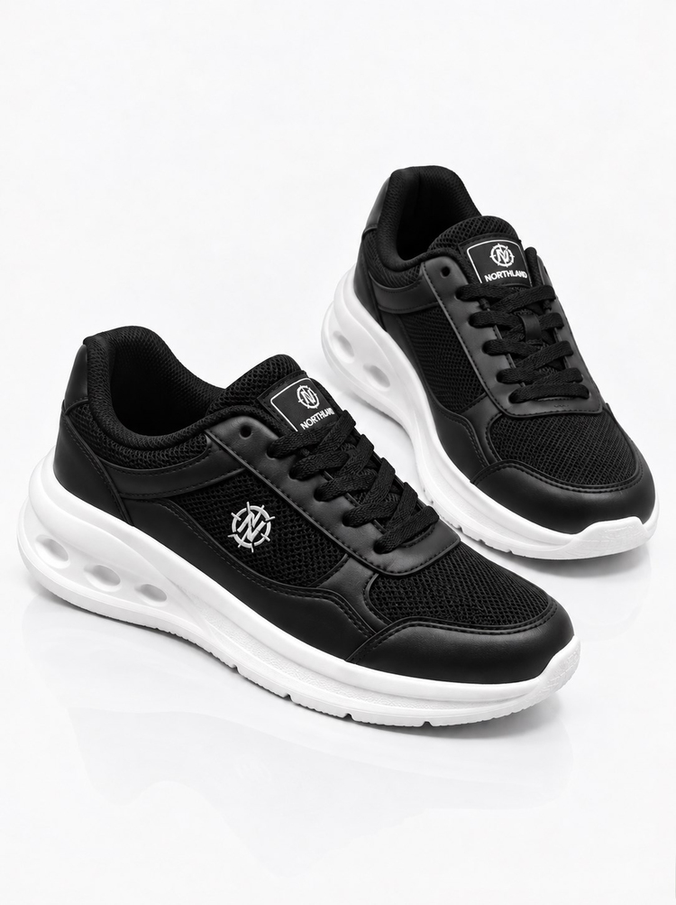 Faylon Taban Rahat Bağcıklı Sneaker Kadın Siyah Beyaz Sneaker TBTYLDZ020