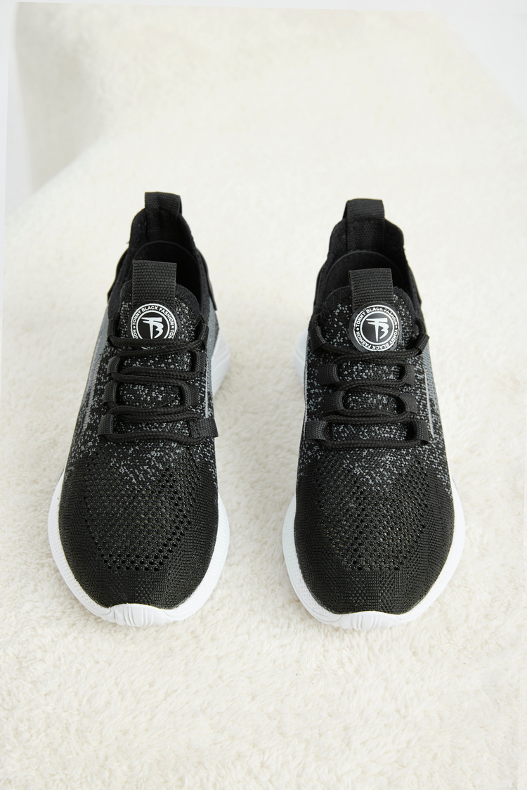 Hafif Taban Nefes Alabilir Rahat Spor Ayakkabı Unisex Siyah Beyaz Spor Ayakkabı TBTKLC030