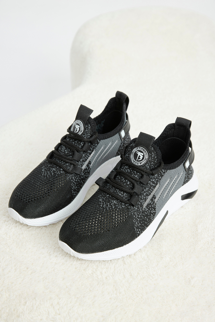 Hafif Taban Nefes Alabilir Rahat Spor Ayakkabı Unisex Siyah Beyaz Spor Ayakkabı TBTKLC030