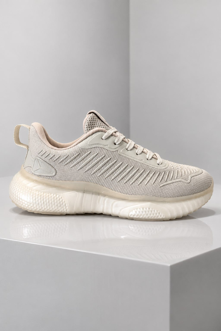 Hava Yastığı Detaylı Bağcıklı Sneaker Erkek Bej Sneaker TBNORA