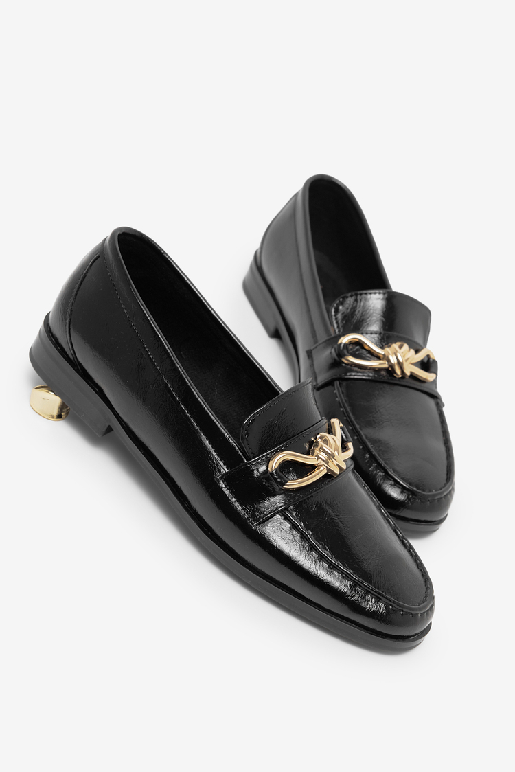 Kadın Klasik Loafer Toka Detayl Babet Günlük  Babet Kadın Siyah Babet TBOMRSR1030