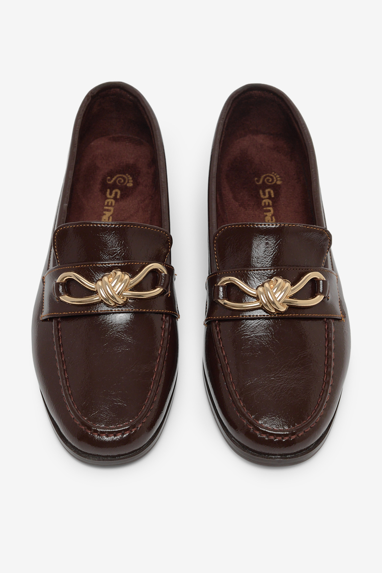 Kadın Klasik Loafer Toka Detayl Babet Günlük  Babet Kadın Kahve Babet TBOMRSR1030