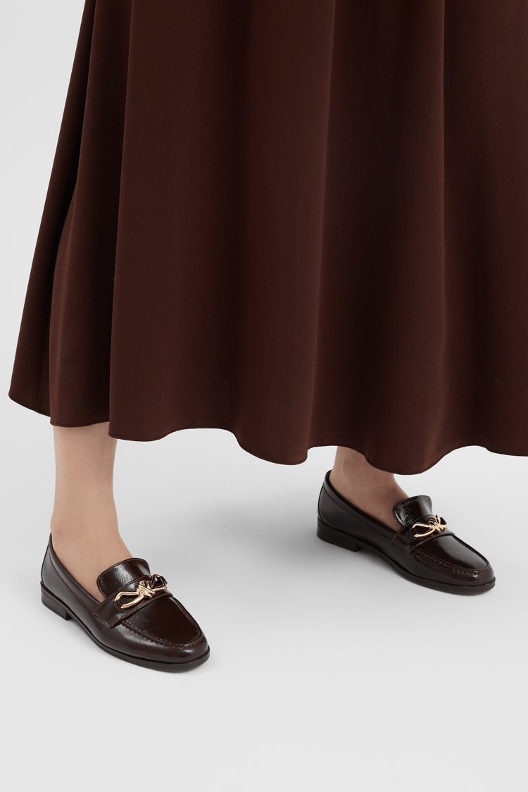 Kadın Klasik Loafer Toka Detayl Babet Günlük  Babet Kadın Kahve Babet TBOMRSR1030
