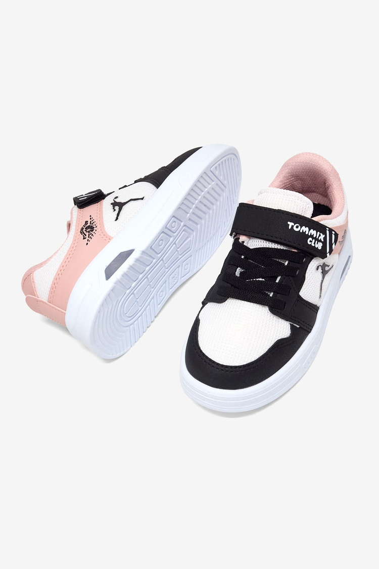 Kauçuk Taban Cırtlı Işıklı Sneaker Çocuk Unisex Siyah Pudra Sneaker TBDLT510