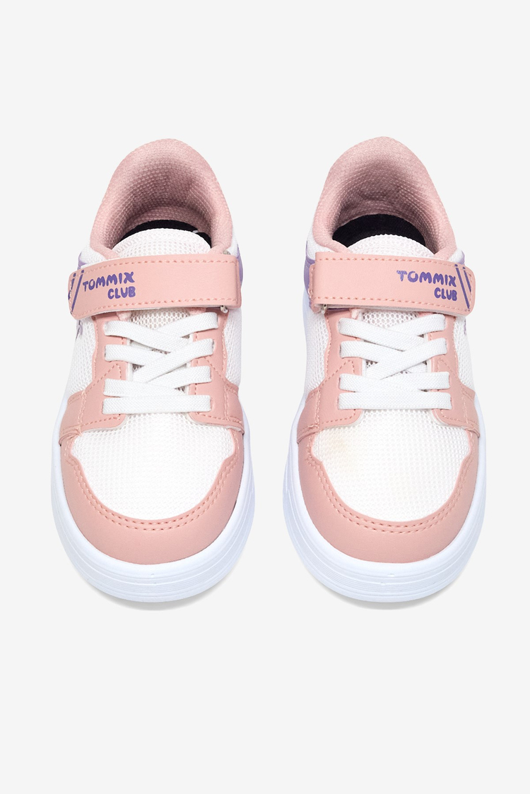Kauçuk Taban Cırtlı Işıklı Sneaker Çocuk Unisex Pudra Lila Beyaz Sneaker TBDLT510