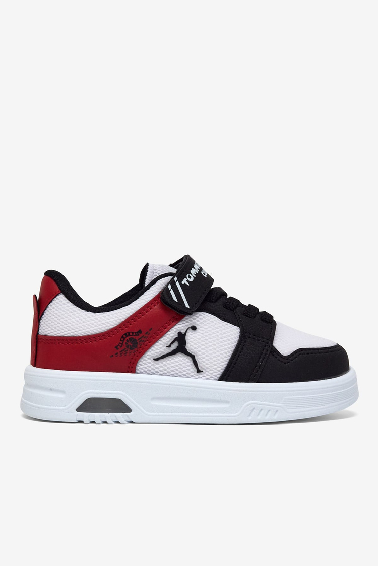 Kauçuk Taban Cırtlı Işıklı Sneaker Çocuk Unisex Siyah Beyaz Kırmızı Sneaker TBDLT510