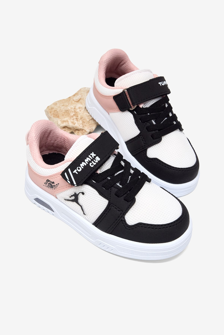 Kauçuk Taban Cırtlı Işıklı Sneaker Çocuk Unisex Siyah Pudra Sneaker TBDLT510