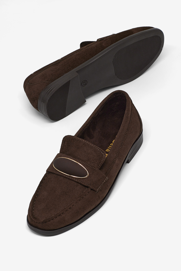Loafer Toka Detaylı Günlük Babet Kadın Kahve Babet TBOMRSR1010