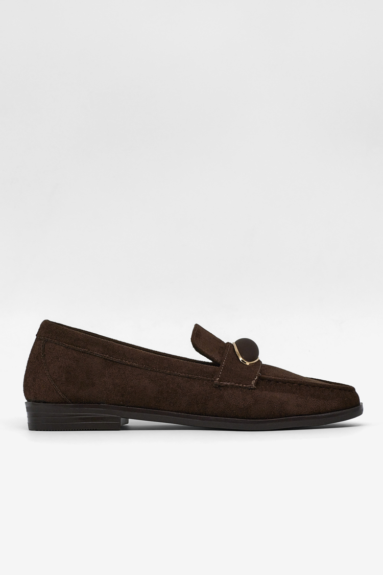 Loafer Toka Detaylı Günlük Babet Kadın Kahve Babet TBOMRSR1010