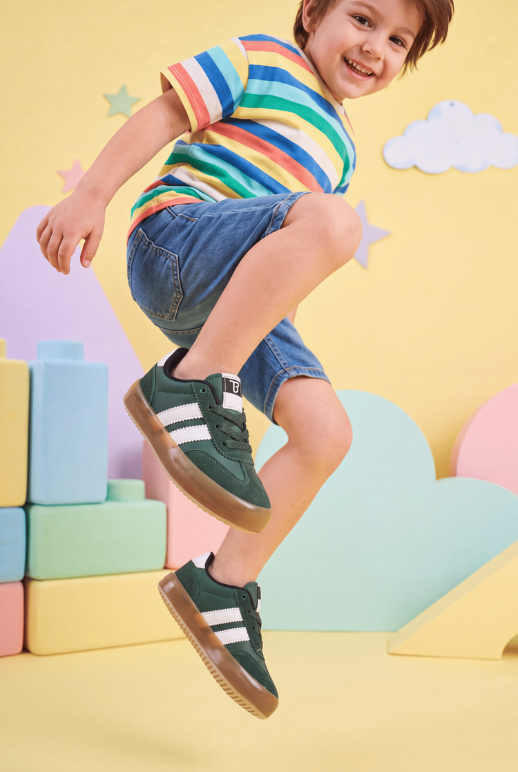 Microlight Taban Rahat Bağcıklı Sneaker Çocuk Unisex Yeşil Beyaz Sneaker TBTMKD080