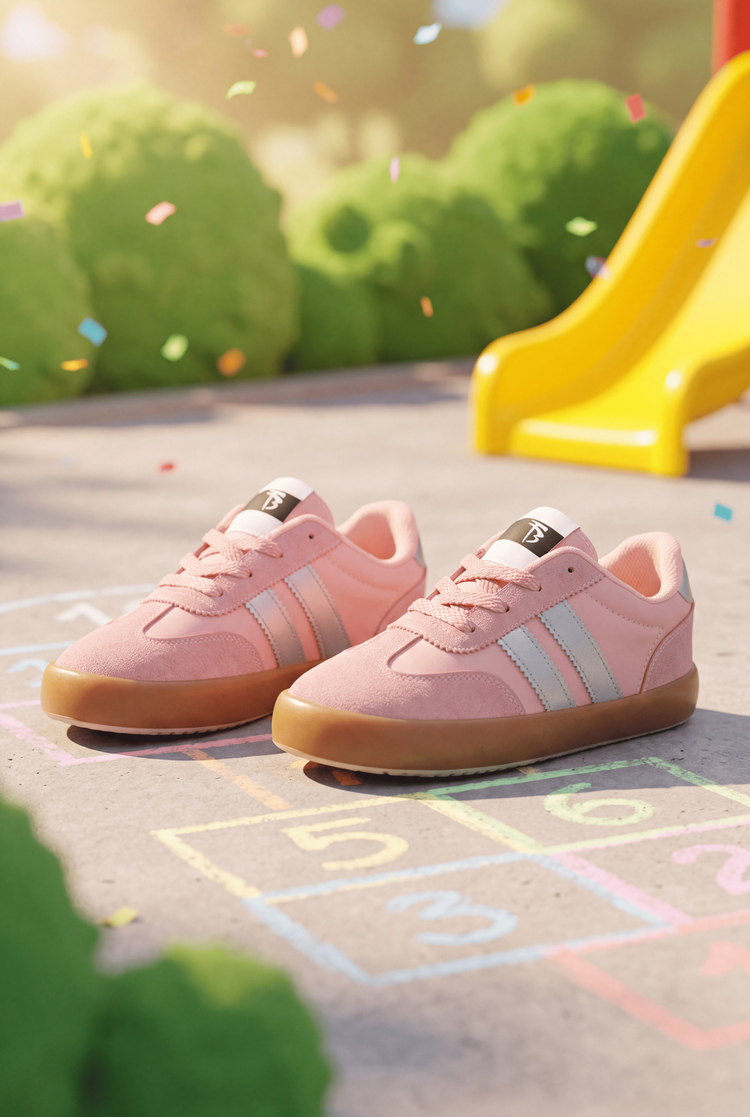 Microlight Taban Rahat Bağcıklı Sneaker Çocuk Unisex Pudra Gümüş Sneaker TBTMKD080