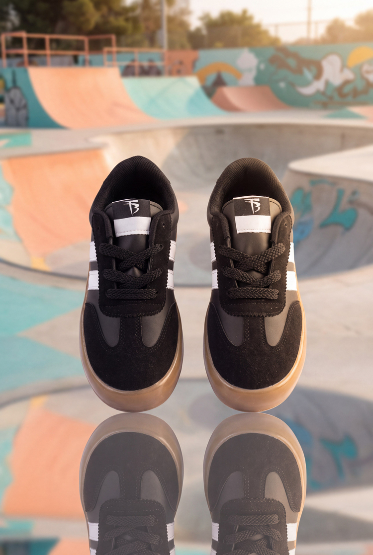 Microlight Taban Rahat Bağcıklı Sneaker Çocuk Unisex Siyah Beyaz Sneaker TBTMKD080