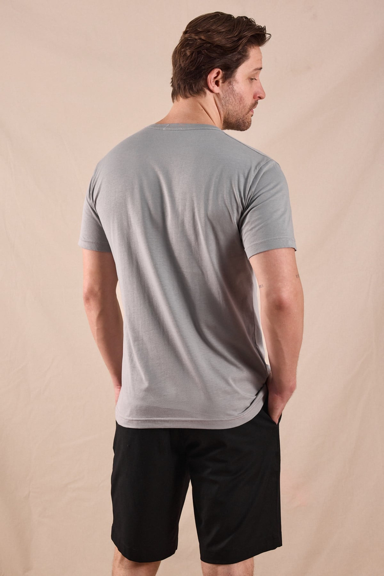 Normal Kalıp Rahat  Basic T-Shirt Erkek Gri  TBTSHRT010