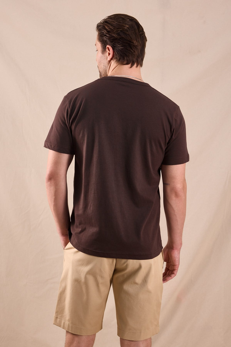 Normal Kalıp Rahat  Basic T-Shirt Erkek Acı Kahve  TBTSHRT010