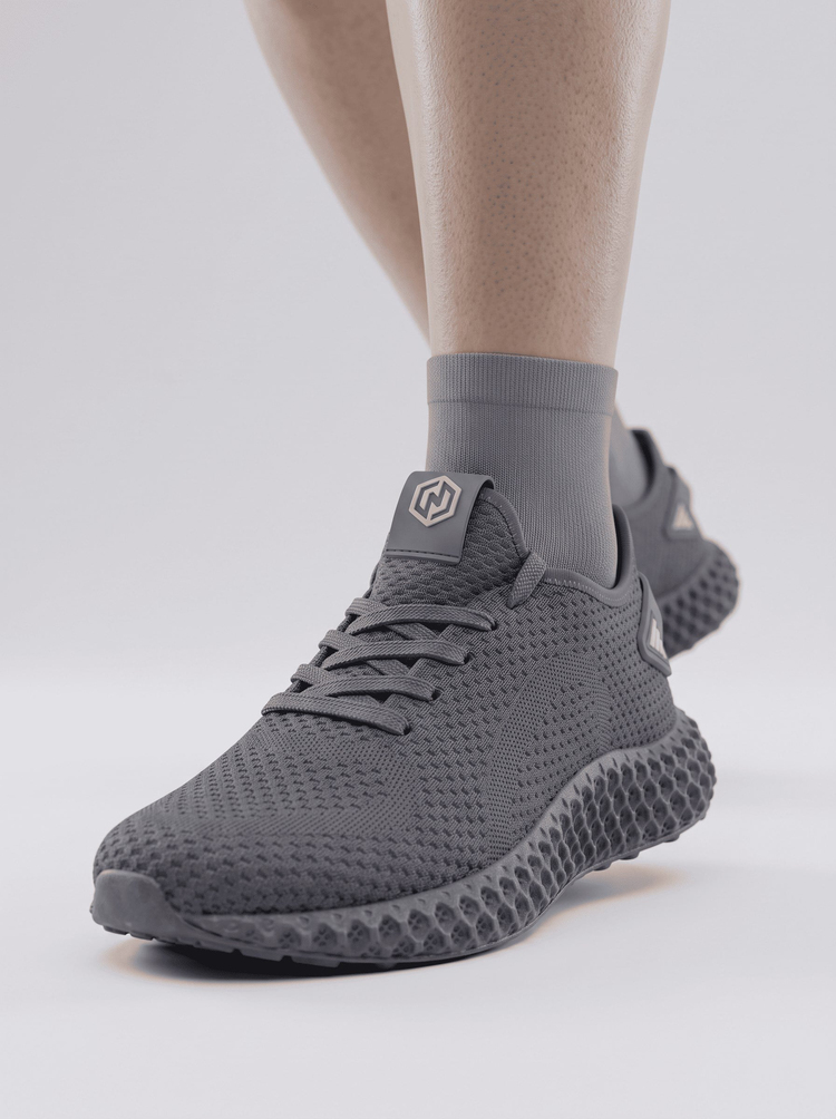 Örgü File Detaylı Bağcıklı Sneaker Unisex Füme Sneaker TBNEST