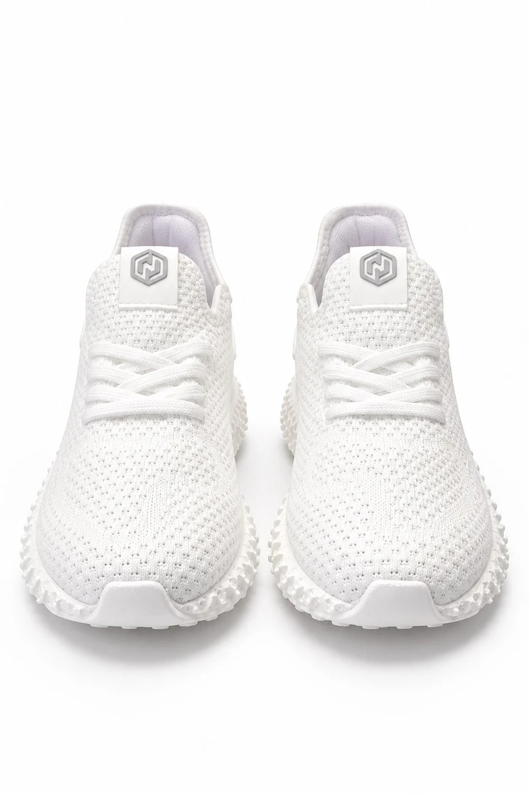 Örgü File Detaylı Bağcıklı Sneaker Unisex Beyaz Sneaker TBNEST