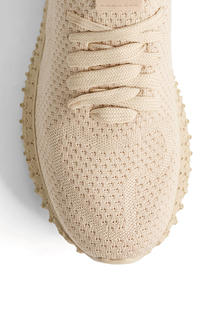 Örgü File Detaylı Bağcıklı Sneaker Unisex Bej Sneaker TBNEST