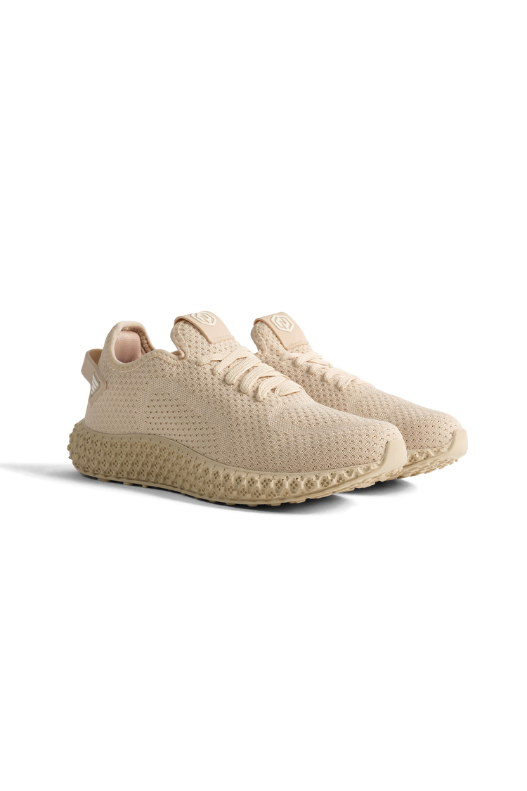 Örgü File Detaylı Bağcıklı Sneaker Unisex Bej Sneaker TBNEST