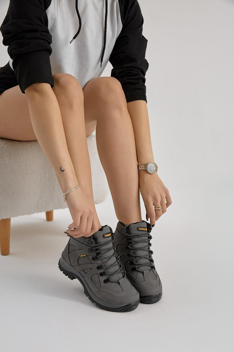 Rahat Kalıp Bağcıklı Unisex Füme Trekking Bot V2RTS-0K