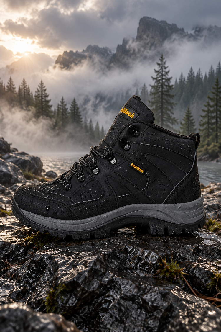 Rahat Kalıp Bağcıklı Unisex Siyah Trekking Bot V2RTS-0
