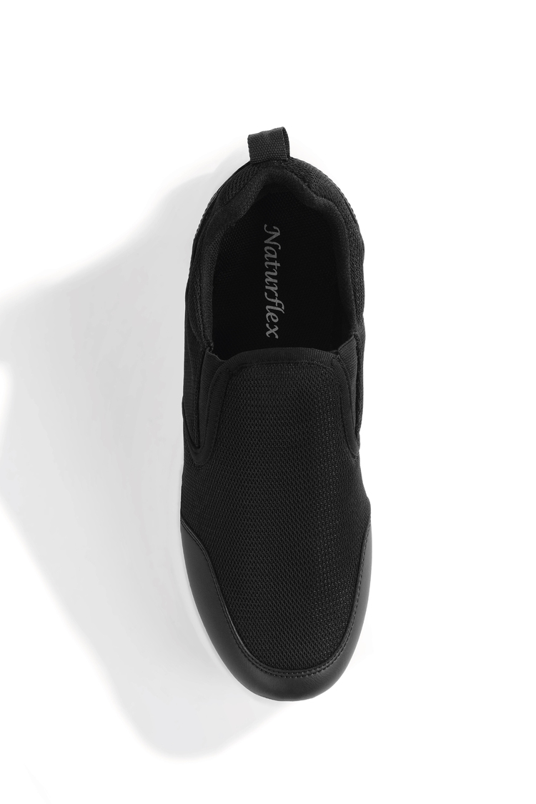 Rahat Kalıp Bağcıksız Sneaker Erkek Siyah Siyah Sneaker TBALFA