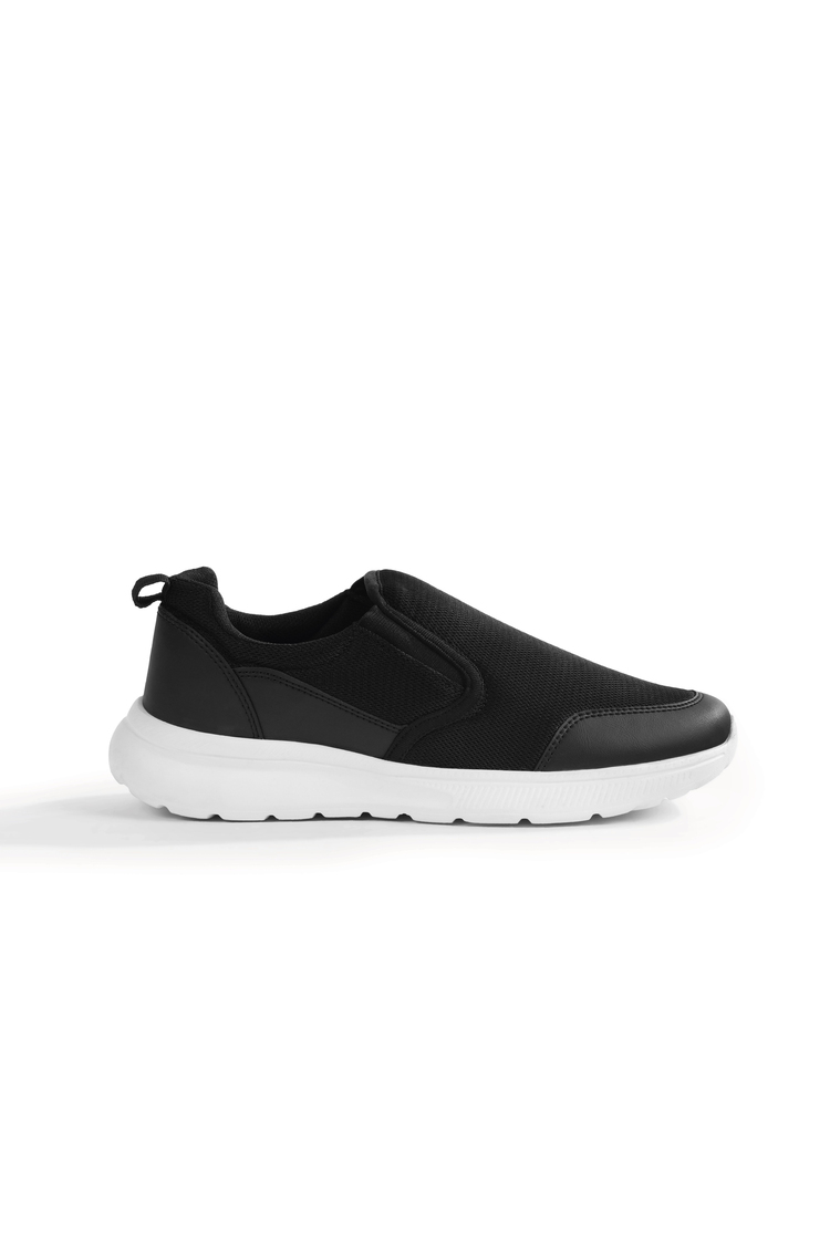 Rahat Kalıp Bağcıksız Sneaker Erkek Siyah Siyah Sneaker TBALFA