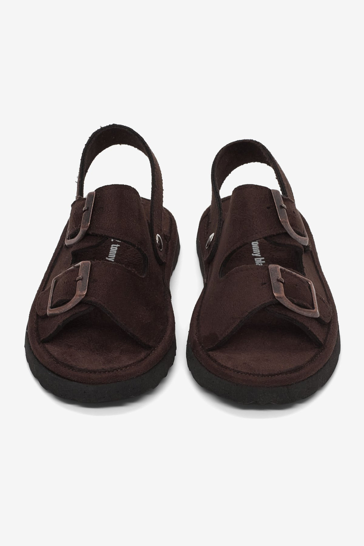 Rahat Kalıp Çift Tokalı Bebe Paitk Sandalet Çocuk Unisex Acı Kahve Sandalet TBÖZDR005