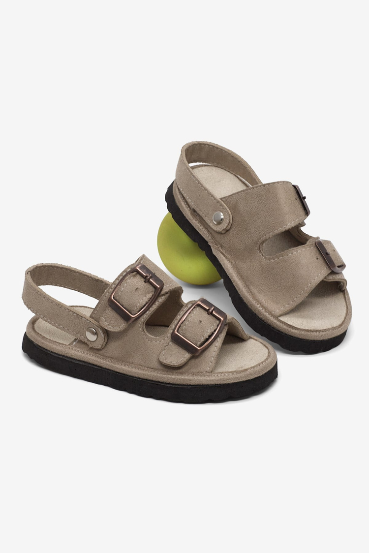 Rahat Kalıp Çift Tokalı Bebe Paitk Sandalet Çocuk Unisex Bej Sandalet TBÖZDR005