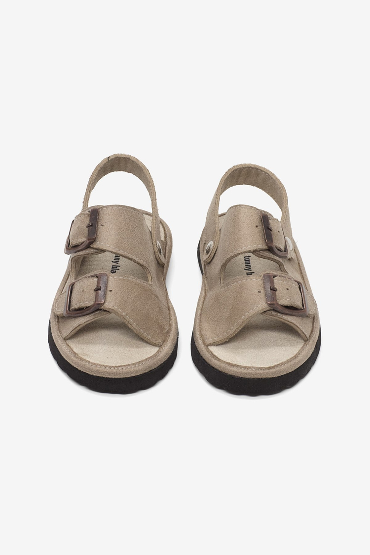 Rahat Kalıp Çift Tokalı Bebe Paitk Sandalet Çocuk Unisex Bej Sandalet TBÖZDR005