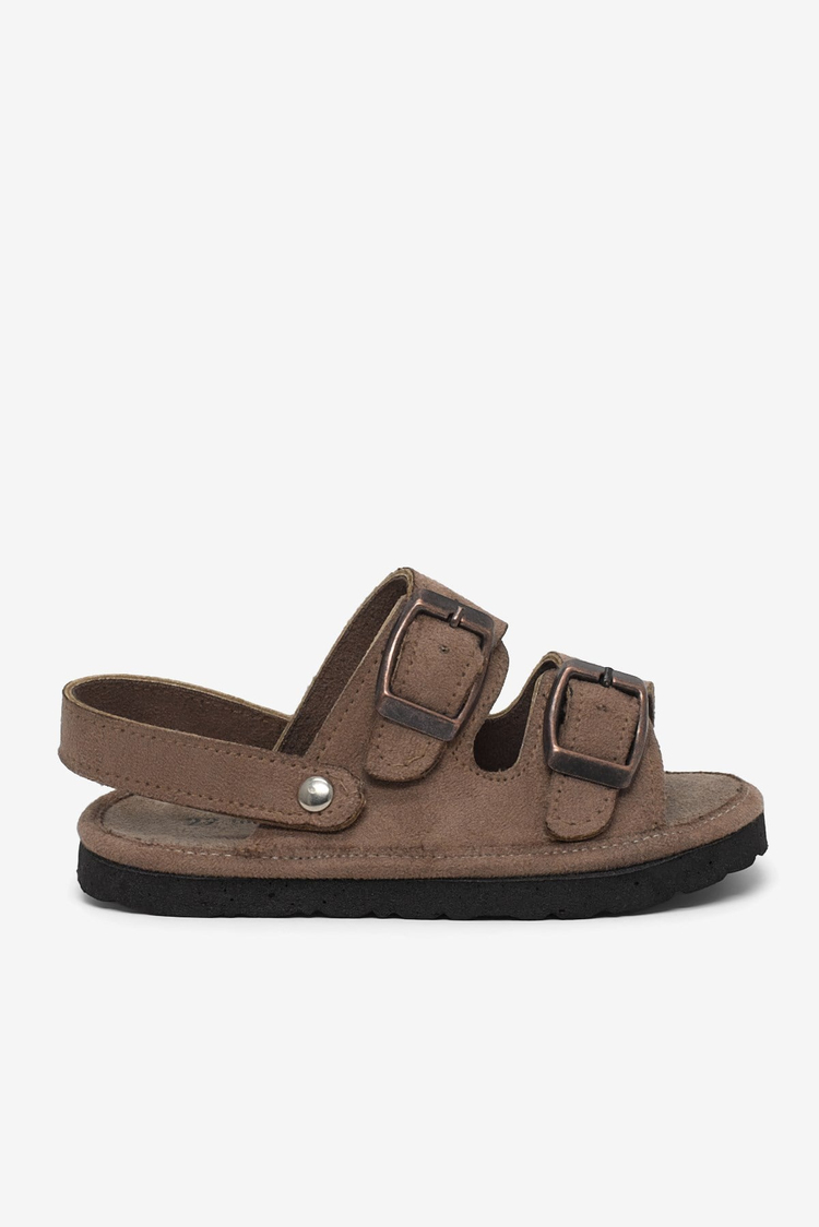 Rahat Kalıp Çift Tokalı Bebe Paitk Sandalet Çocuk Unisex Vizon Sandalet TBÖZDR005