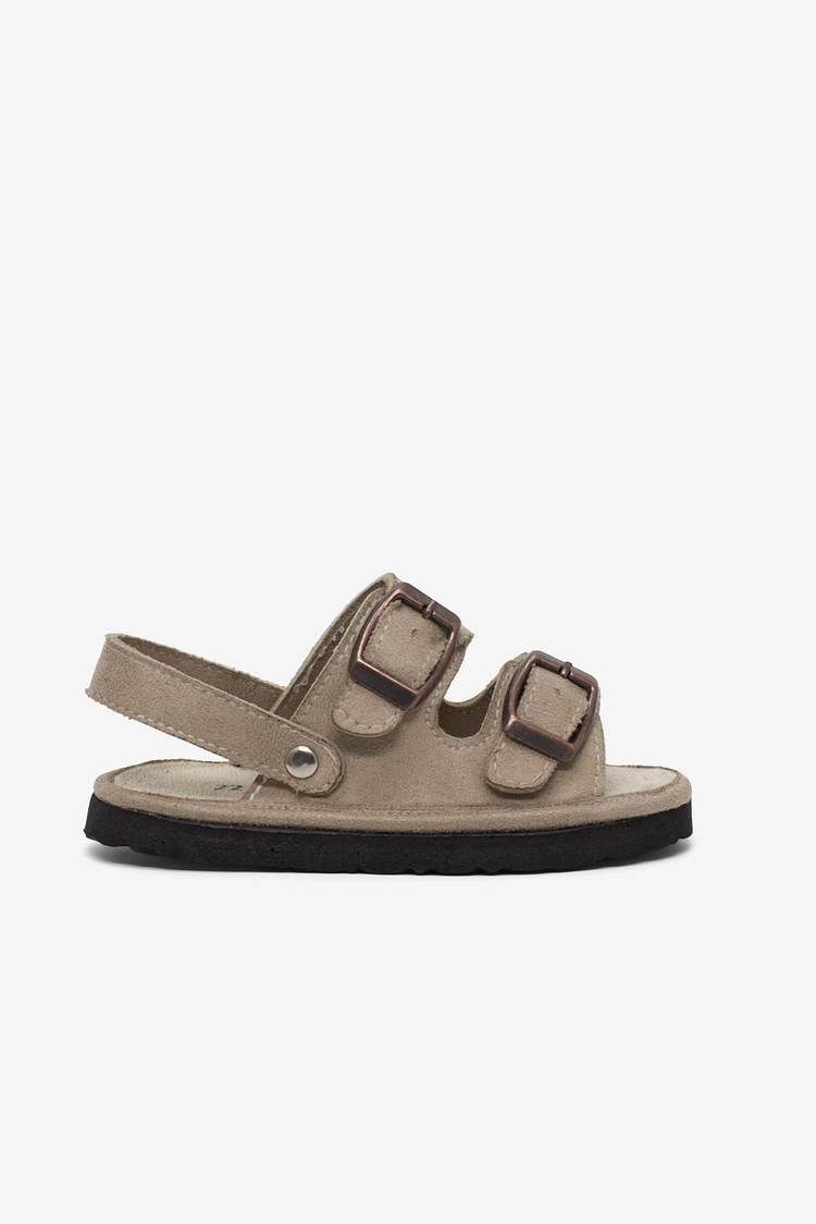 Rahat Kalıp Çift Tokalı Bebe Paitk Sandalet Çocuk Unisex Bej Sandalet TBÖZDR005