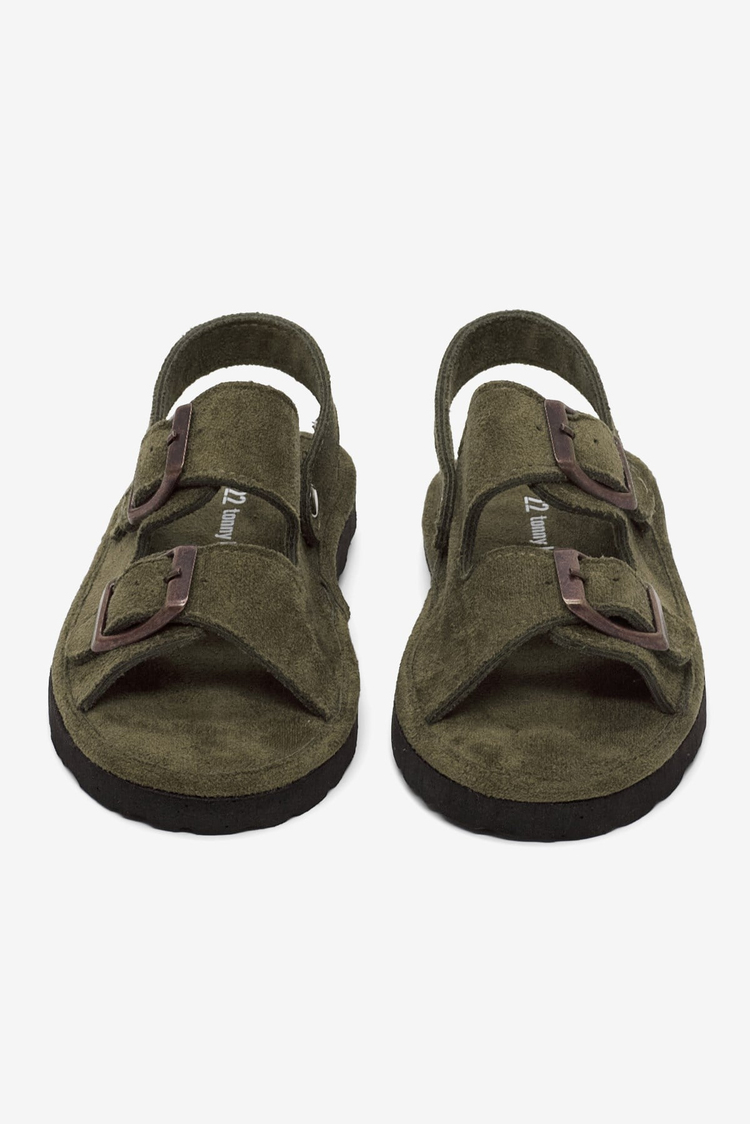 Rahat Kalıp Çift Tokalı Bebe Paitk Sandalet Çocuk Unisex Haki Sandalet TBÖZDR005