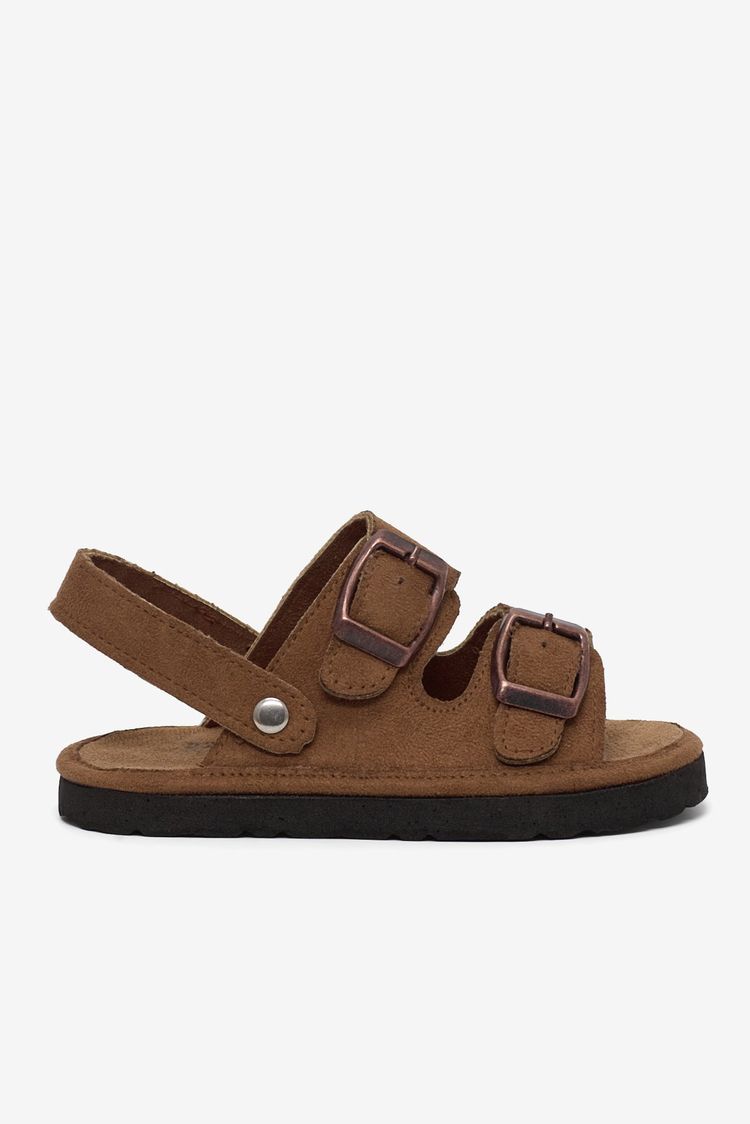 Rahat Kalıp Çift Tokalı Bebe Paitk Sandalet Çocuk Unisex Taba Sandalet TBÖZDR005