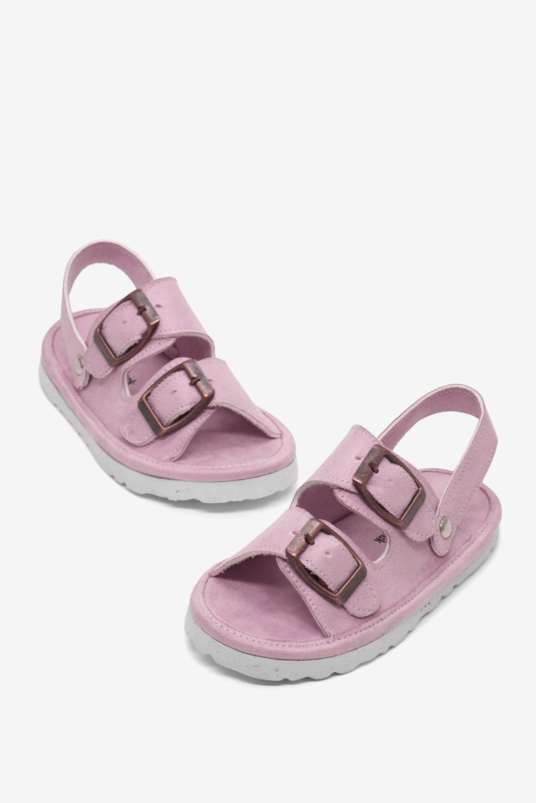 Rahat Kalıp Çift Tokalı Bebe Paitk Sandalet Çocuk Unisex Pudra Sandalet TBÖZDR005