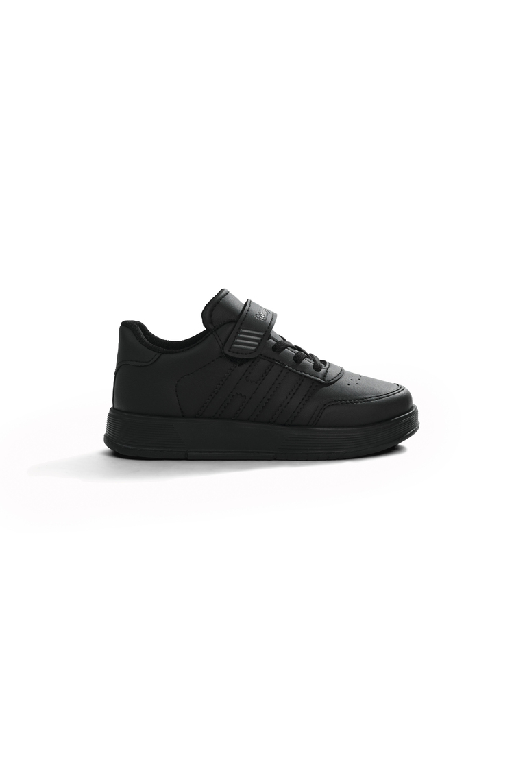 Rahat Kalıp Düz Hafif  Tabanlı Sneaker Çocuk Unisex Siyah Sneaker TBÖZC1903