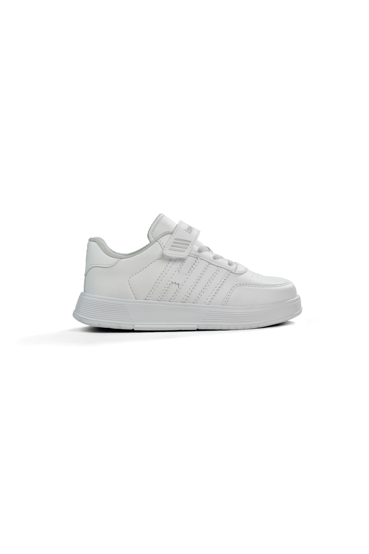 Rahat Kalıp Düz Hafif  Tabanlı Sneaker Çocuk Unisex Beyaz Sneaker TBÖZC1903