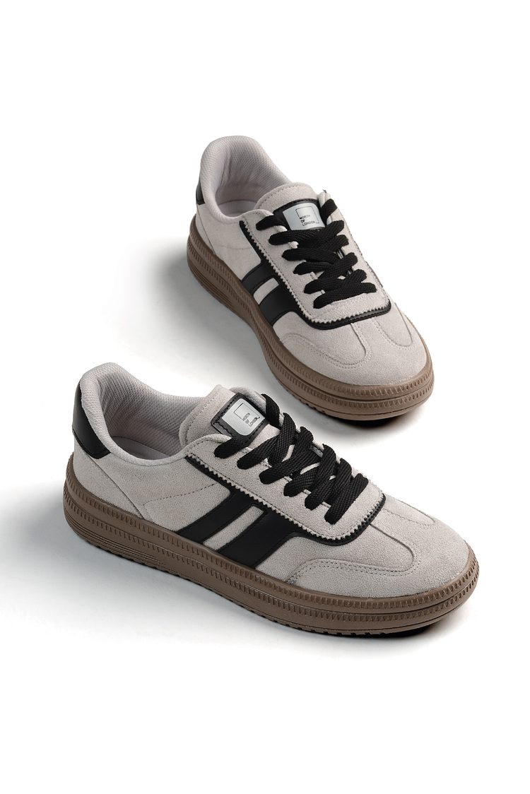 Rahat Kalıp Kaymaz Taban Sneaker Kadın Buz Siyah Sneaker TBTYLDZ010