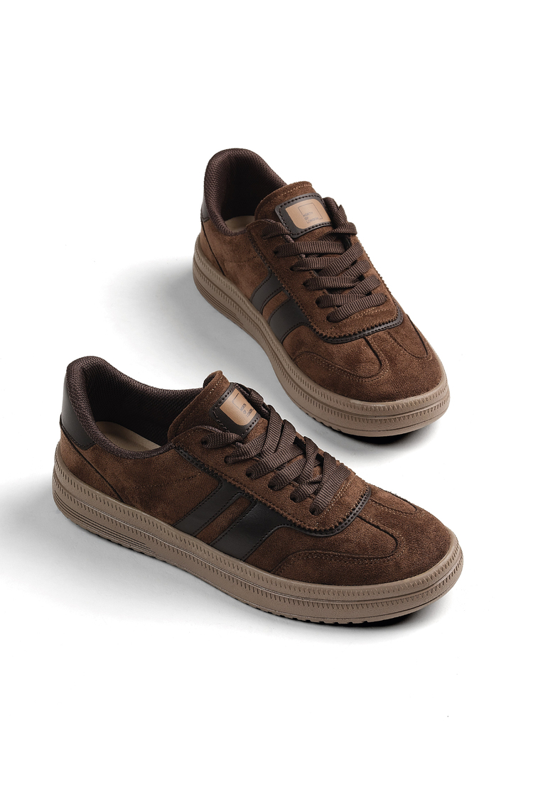 Rahat Kalıp Kaymaz Taban Sneaker Kadın Kahve Kahve Sneaker TBTYLDZ010