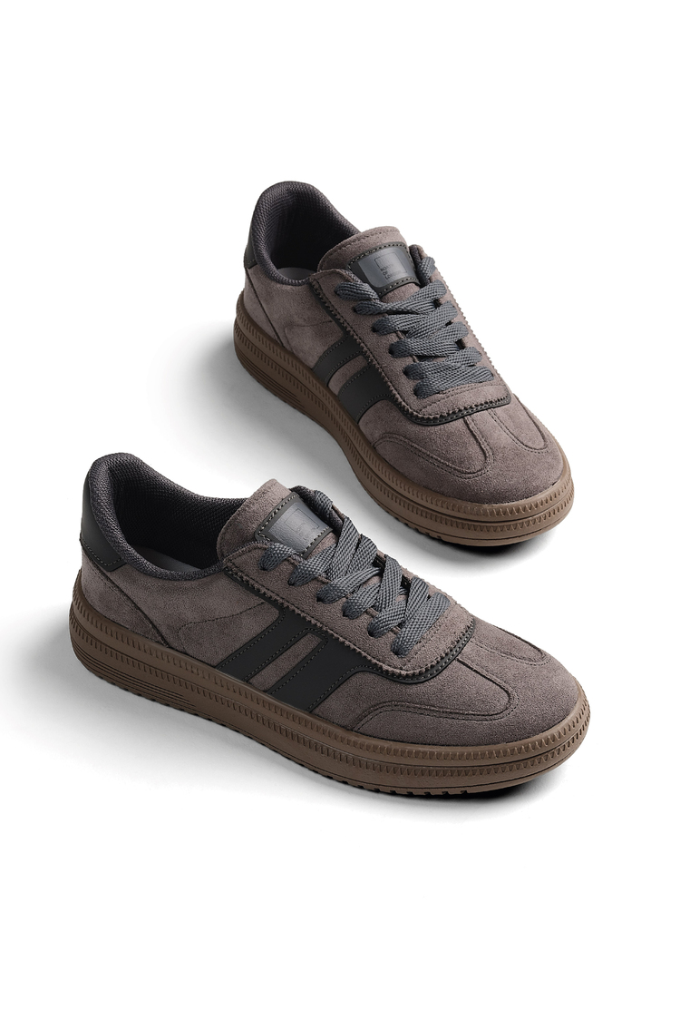 Rahat Kalıp Kaymaz Taban Sneaker Kadın Gri Füme Sneaker TBTYLDZ010