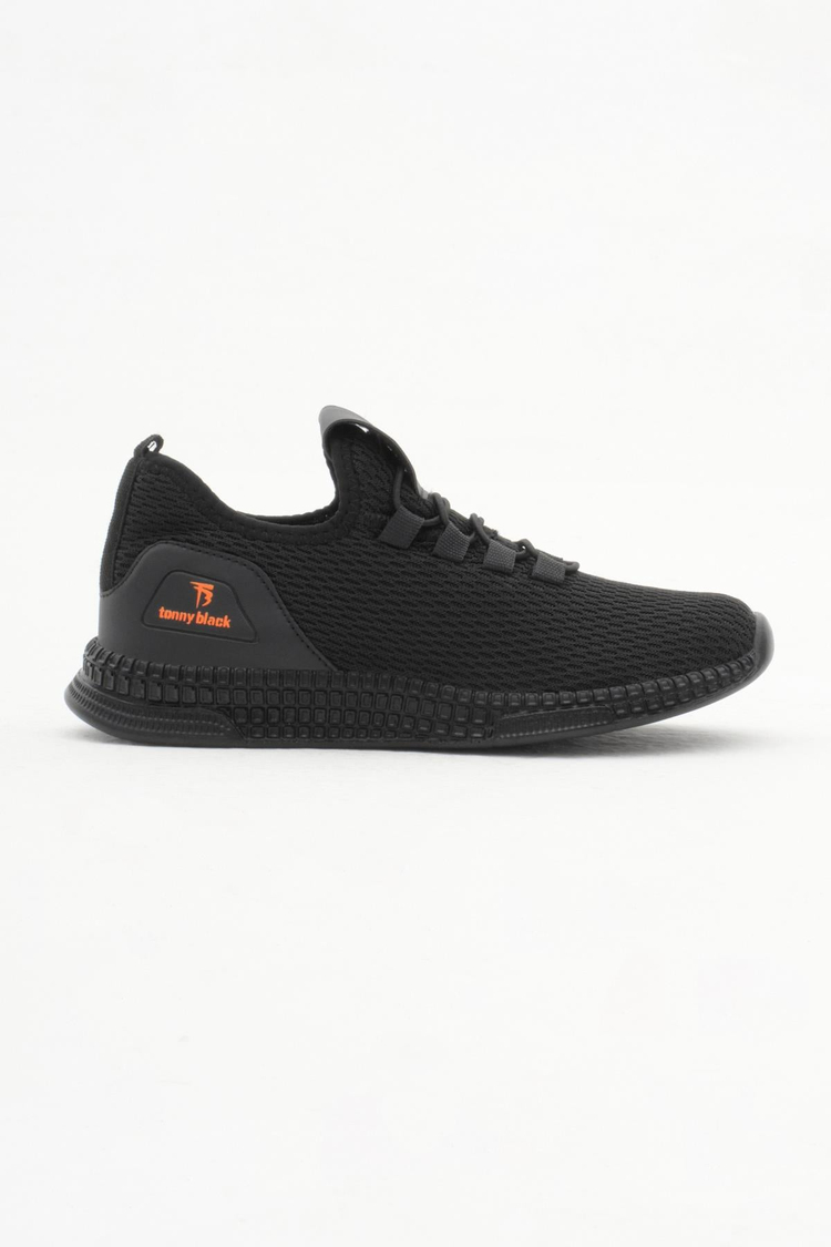 Rahat Kalıp Lastik Bağcıklı Çocuk Unisex Siyah Spor Ayakkabı V2QNT-3