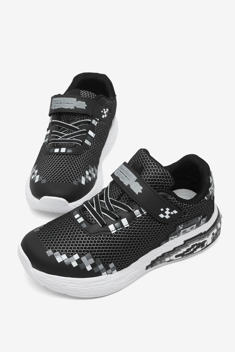 Rahat Kalıp Nefes Alabilen Cırtlı Işıklı-Işıksız Sneaker Çocuk Unisex Siyah Sneaker TBTMKD050