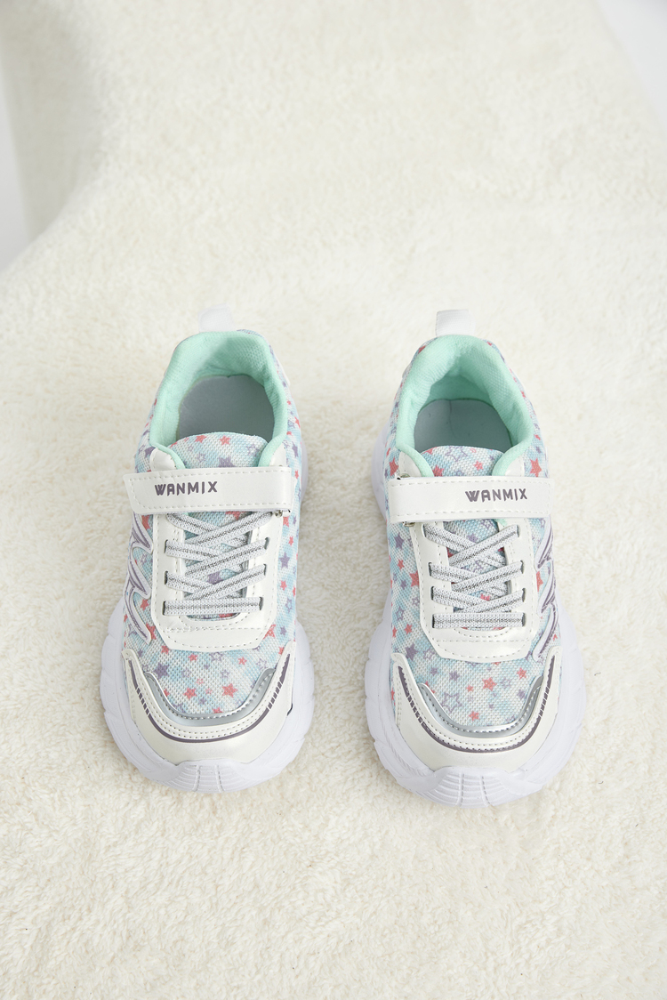 Rahat Kalıp Nefes Alabilen Cırtlı Sneaker Çocuk Unisex Beyaz Lila Sneaker TBKRD013