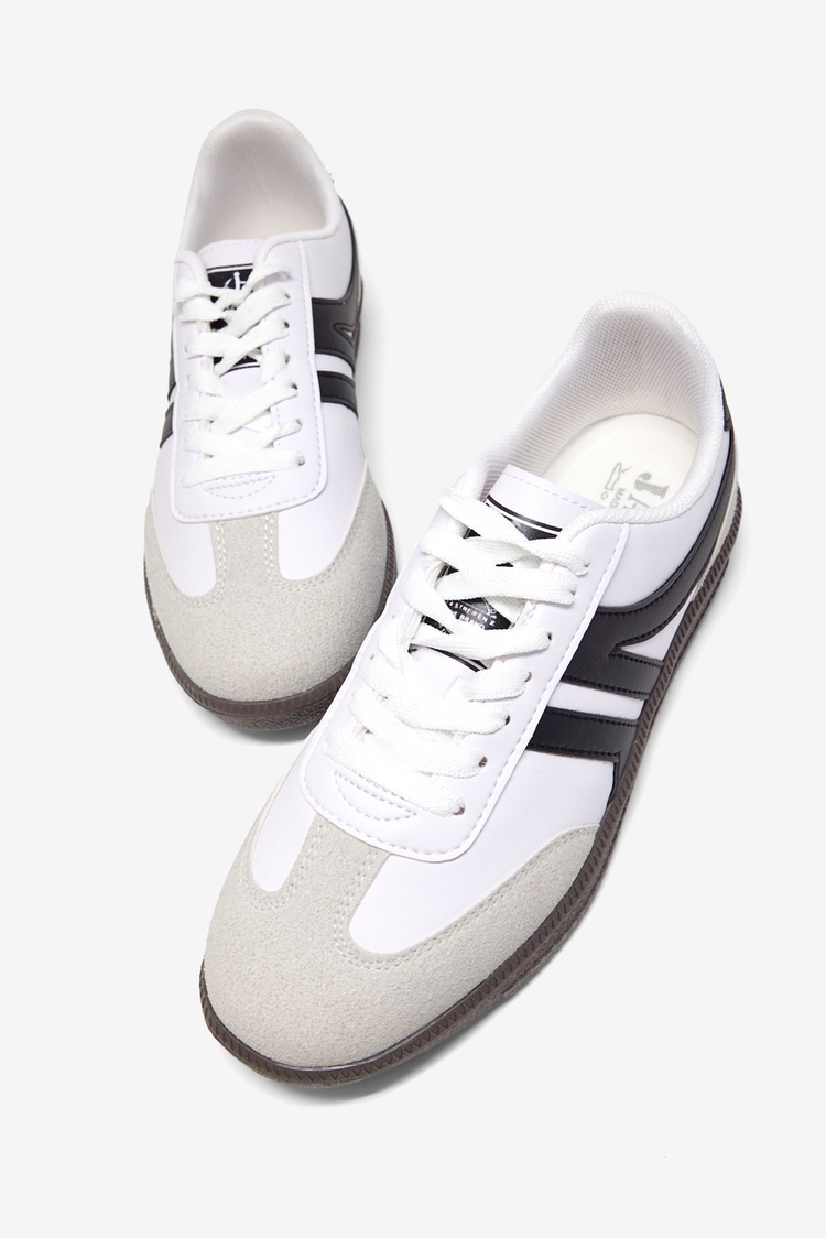 Rahat Kalıp Nefes Alabilen Sneaker Kadın Beyaz Siyah Sneaker TBHTC020
